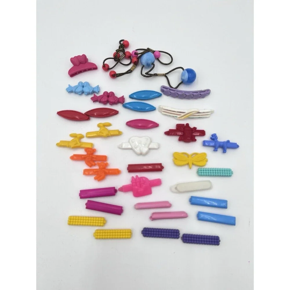 Vtg Lg Lot 80s 90s Hair Barrettes Novelty Bunnies Birds Poodles Bobbles Etc